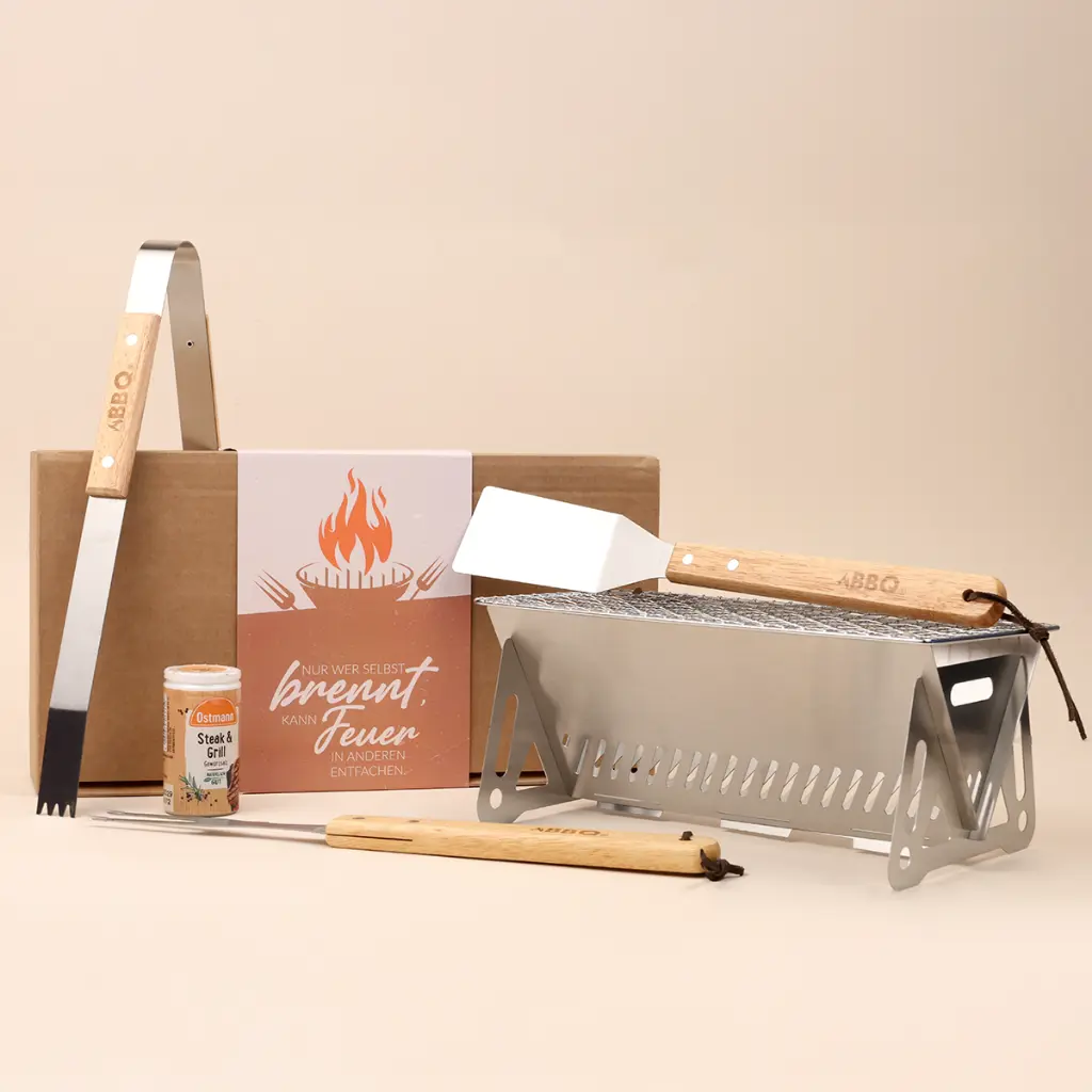 BBQ-Geschenkset "Nur wer selbst brennt, kann Feuer entfachen"