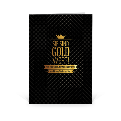 [WP11265] Karte: Sie sind Gold wert - Karte (Wir gestalten gratis für Dich)