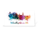 Karte: Skyline aquarell - Köln