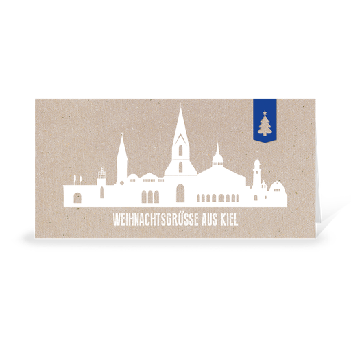 [WP10759] Karte: Skyline modern - Kiel (Wir gestalten gratis für Dich)