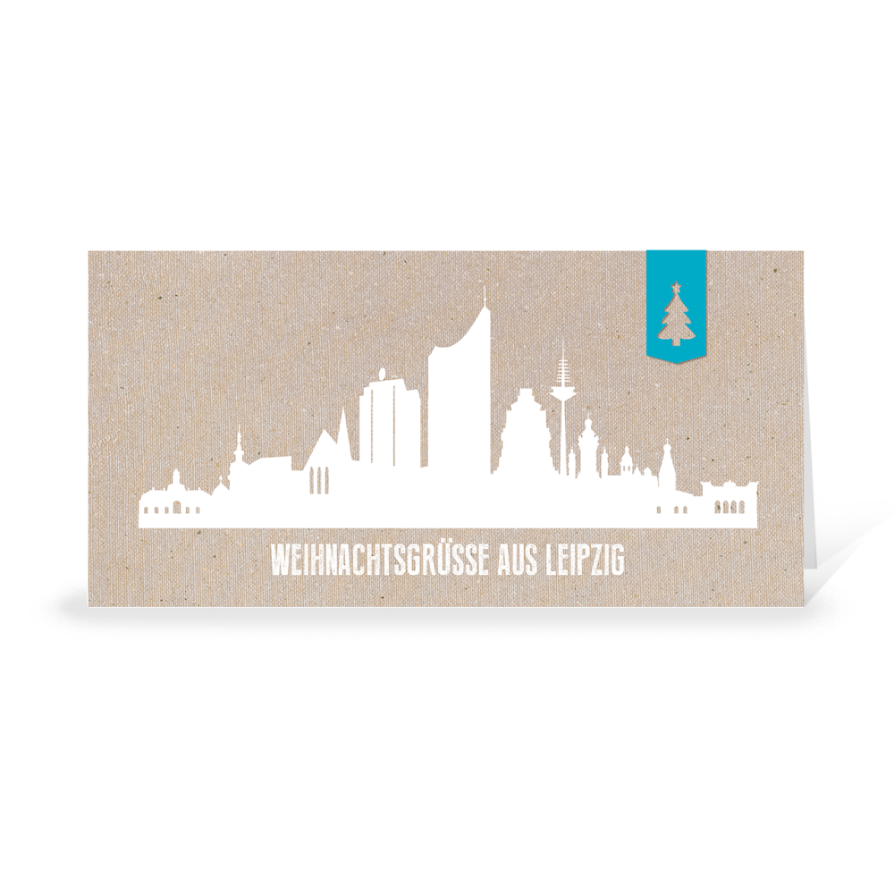 Karte: Skyline modern - Leipzig