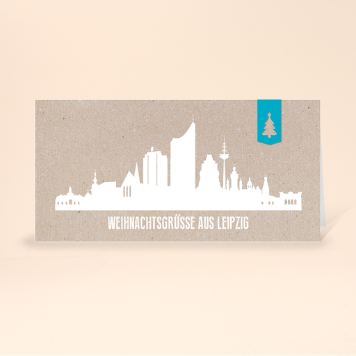 [WP10762] Karte: Skyline modern - Leipzig (Wir gestalten gratis für Dich)