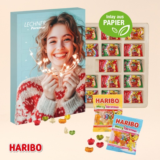 [55451] Adventskalender mit Haribo Fruchtgummi, Inlay aus Papier