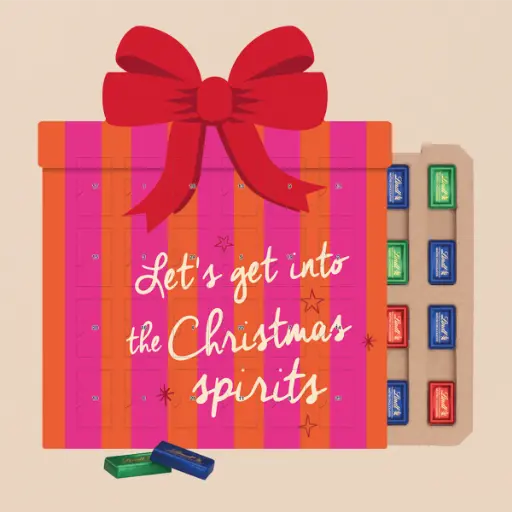 [1323-GESCHENK-ECO-L] Shape Adventskalender Geschenk Eco, Lindt Schokotäfelchen 