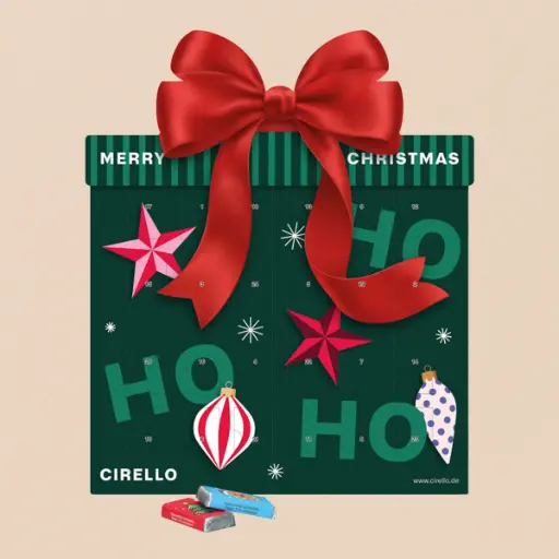 [1323-A] Shape Adventskalender Geschenk, Schokotäfelchen in weihnachtlichen Motiven