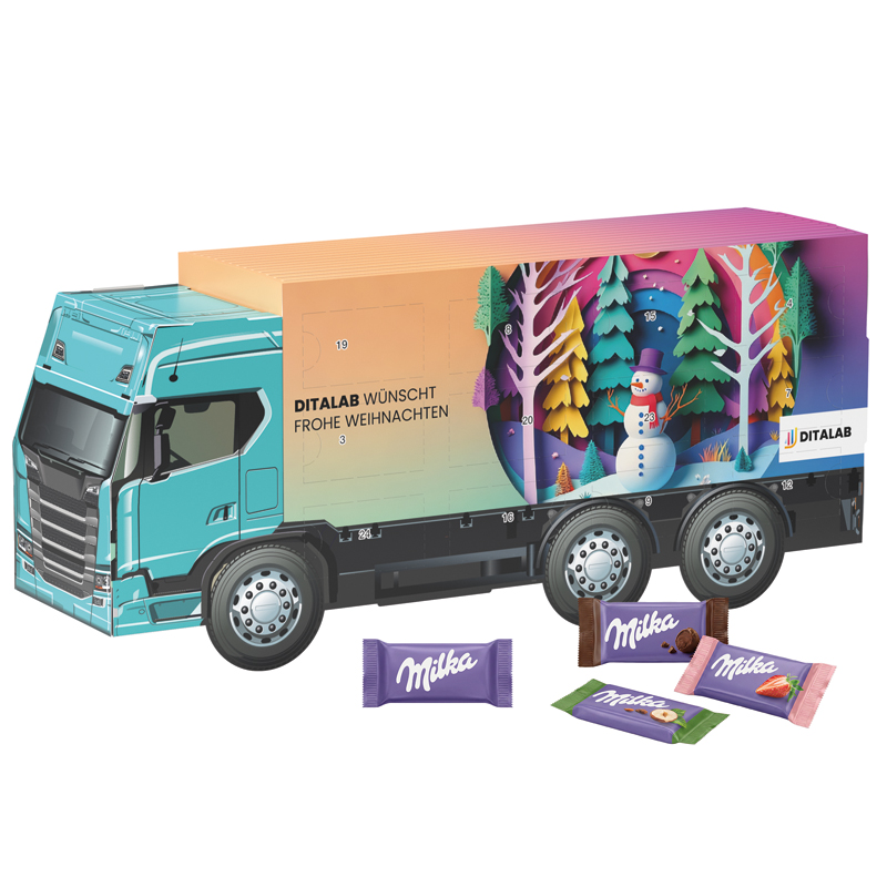 Adventskalender LKW long, Milka Schokotäfelchen 