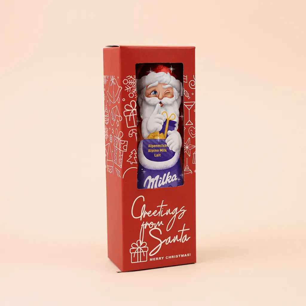 Schokoweihnachtsmann "Greetings from Santa" - Milka