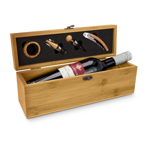 [RX2112] Weinaccessoire-Kiste Vino Bamboo
