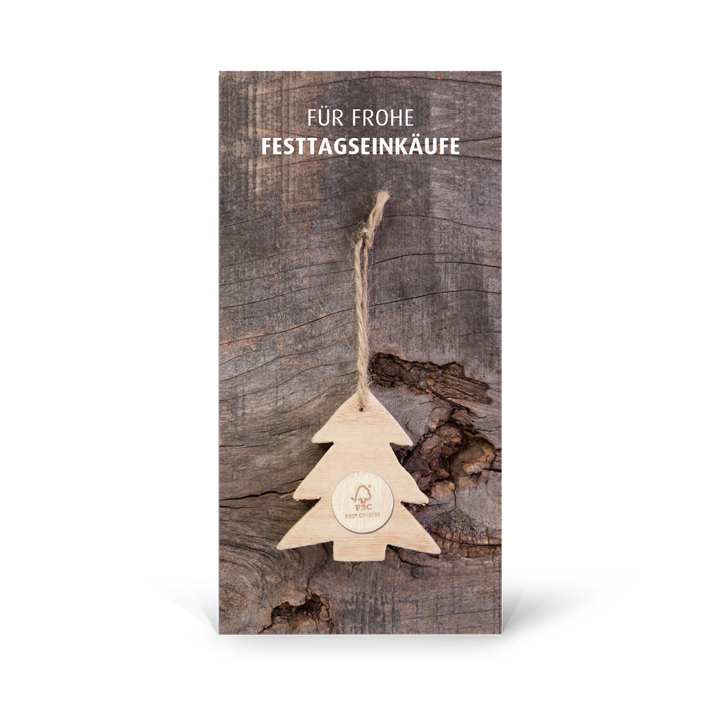 Karte: Einkaufswagenchip - Tanne