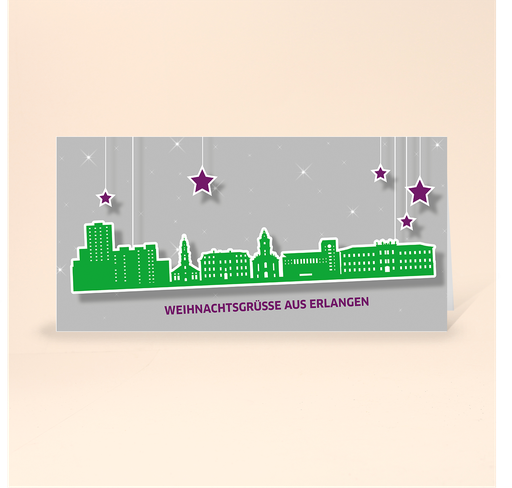 [WP10785] Karte: Skyline pop - Erlangen (Wir gestalten gratis für Dich)