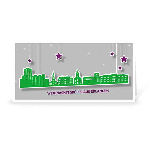 [WP10785] Karte: Skyline pop - Erlangen (Wir gestalten gratis für Dich)