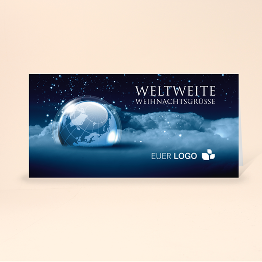[WP2415] Karte: Globus - Wolken (Wir gestalten gratis für Dich)