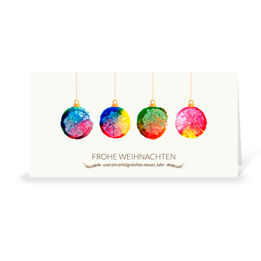 [WP2371] Karte: Aquarell - Kugeln (Wir gestalten gratis für Dich)