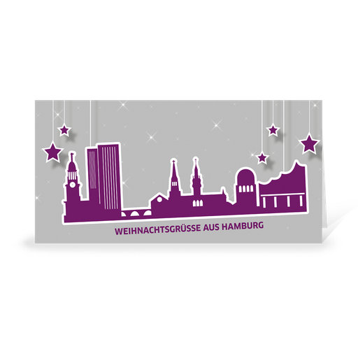 [WP10788] Karte: Skyline pop - Hamburg (Wir gestalten gratis für Dich)