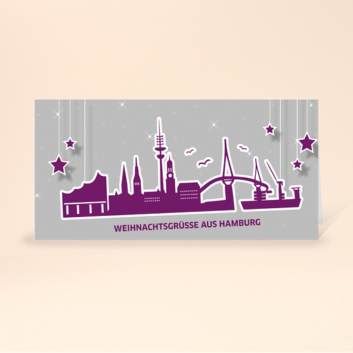 [WP10789] Karte: Skyline pop - Hamburg Hafen (Wir gestalten gratis für Dich)