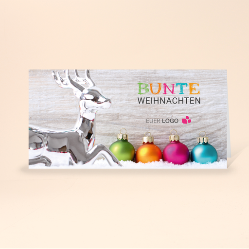 [WP2499] Karte: Rund und bunt - Hirsch (Wir gestalten gratis für Dich)