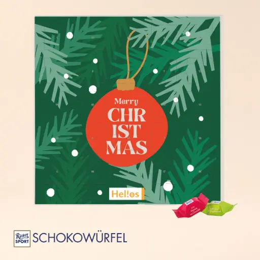 [1093-RSS] Adventskalender quadratisch Ritter SPORT Schokowürfel
