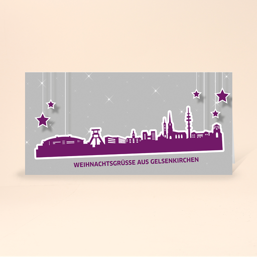 [WP10806] Karte: Skyline pop - Gelsenkirchen (Wir gestalten gratis für Dich)