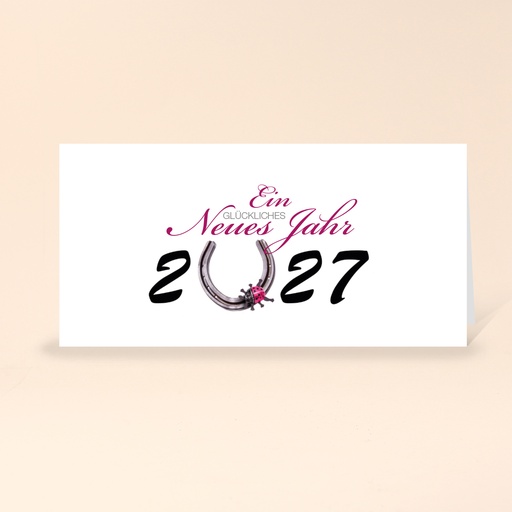 [WP2423] Karte: Glücklich - Hufeisen (Wir gestalten gratis für Dich)