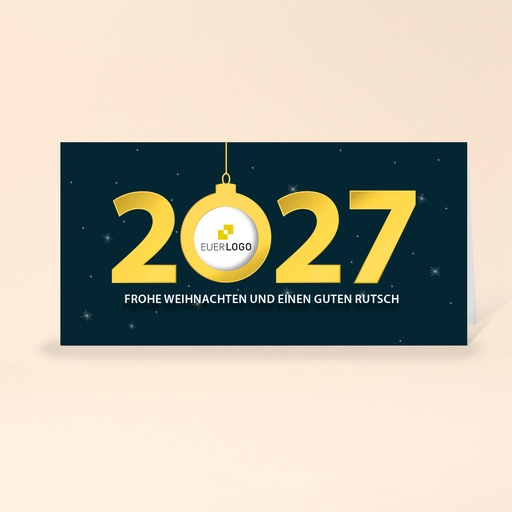 [WP2938] Karte: Jahreszahl - Kugel (Wir gestalten gratis für Dich)