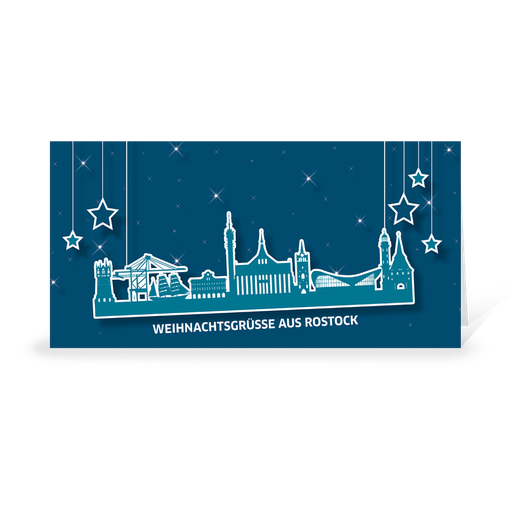 [WP10810] Karte: Skyline pop - Rostock (Wir gestalten gratis für Dich)