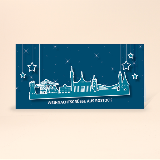 [WP10810] Karte: Skyline pop - Rostock (Wir gestalten gratis für Dich)