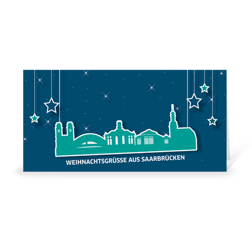 [WP10811] Karte: Skyline pop - Saarbrücken (Wir gestalten gratis für Dich)