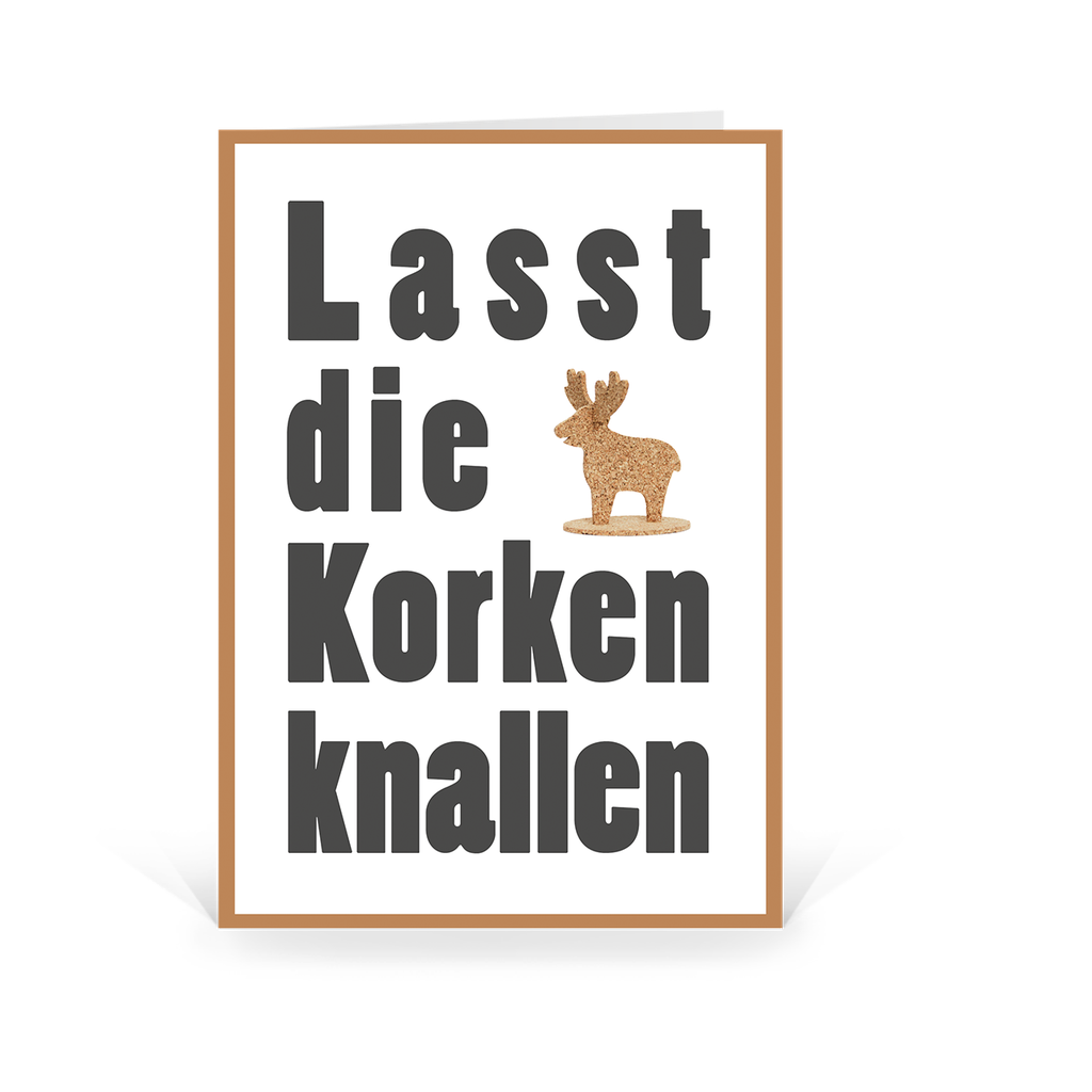 Karte: Einladungskarte "Korkkarte Rentier"