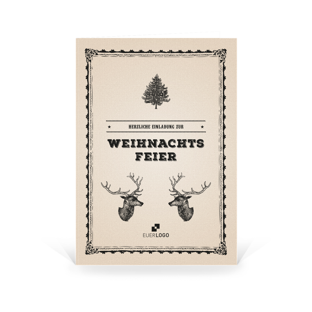 Karte: Einladungskarte "Retro Old Christmas"