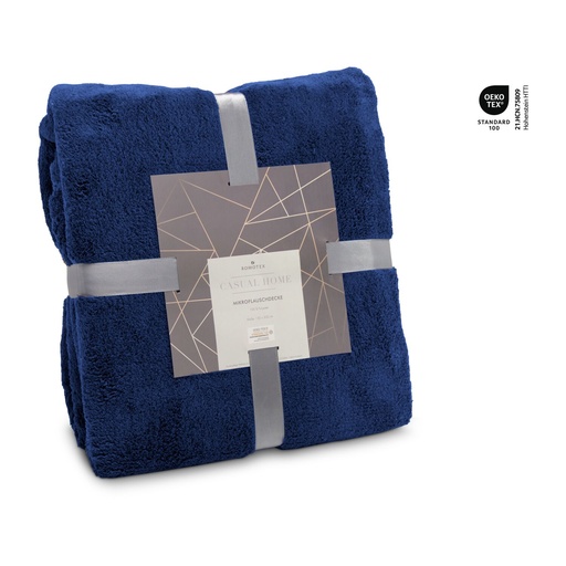 [4FD67-18] Microflausch- decke navy