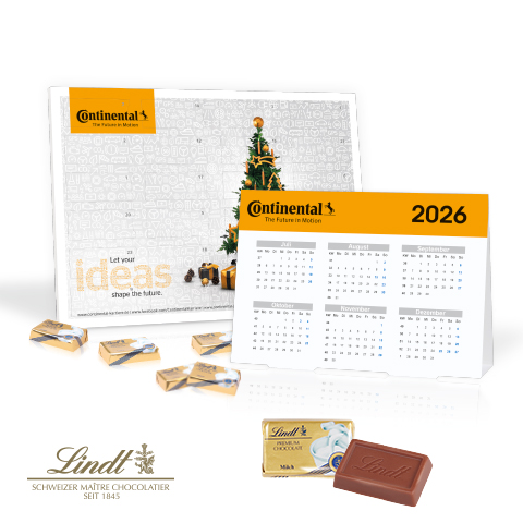 2 in 1 Adventskalender mit Jahresplaner - Lindt