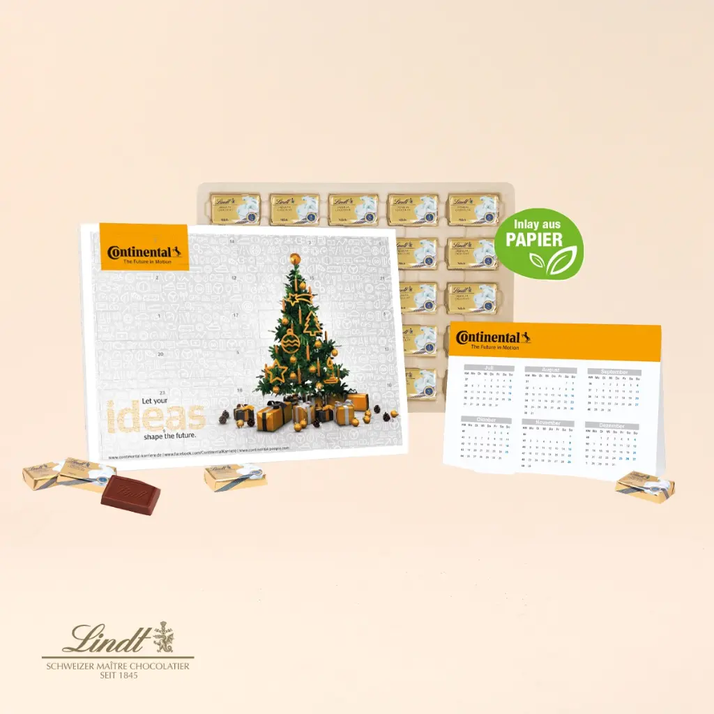 2 in 1 Adventskalender mit Jahresplaner - Lindt