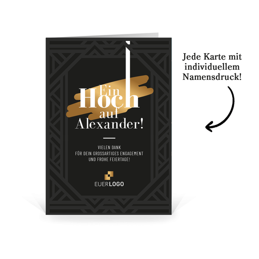 [WP12512] Karte: Ein Hoch auf ... (Wir gestalten gratis für Dich)