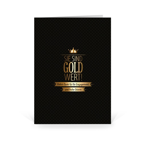 [WP12811] Karte: Sie sind Gold wert - Karte - Ostern (Wir gestalten gratis für Dich)