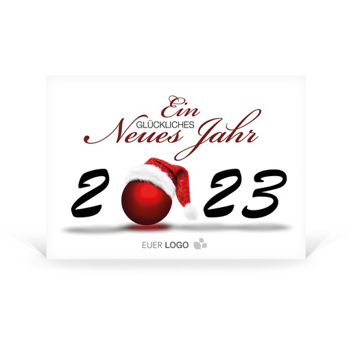 [P2431] Karte: Postkarte Glücklich - Weihnachtskugel (Wir gestalten gratis für Dich)