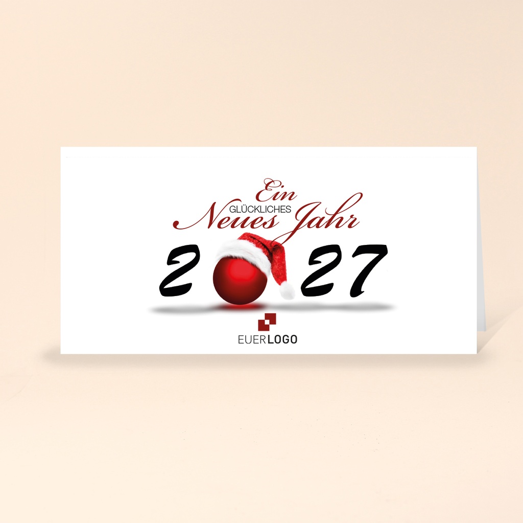 Karte: Glücklich - Weihnachtskugel