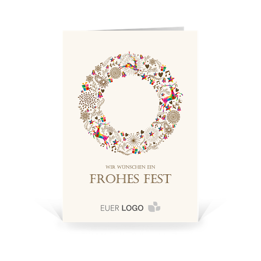 [WP2587] Karte: Vintage - Kranz (Wir gestalten gratis für Dich)