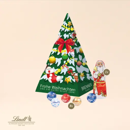 [95464] Präsent Weihnachtsbaum mit Lindt Schokoladenmischung