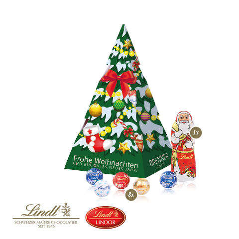 [95464] Präsent Weihnachtsbaum mit Lindt Schokoladenmischung
