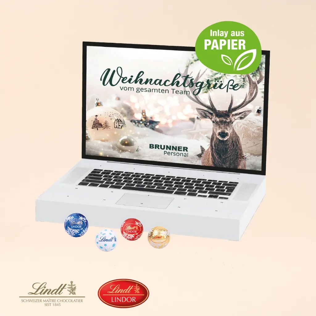 Tisch-Adventskalender Lindt Gourmet Edition Laptop