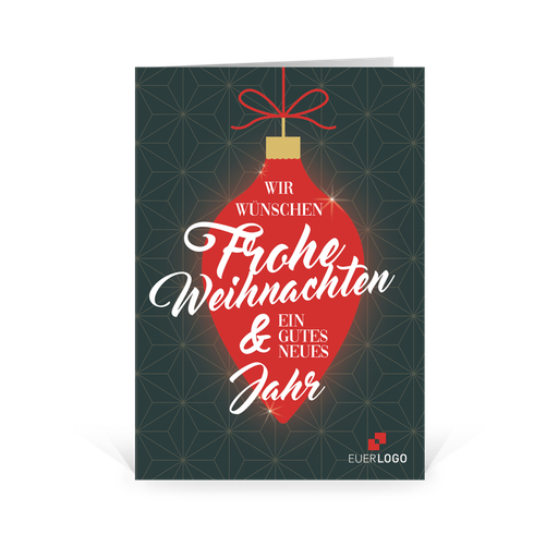 [WP12890] Karte: Glänzende Weihnachtskugel (Wir gestalten gratis für Dich)