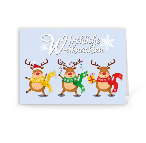 [WP12896] Karte: Rentier-Trio (Wir gestalten gratis für Dich)