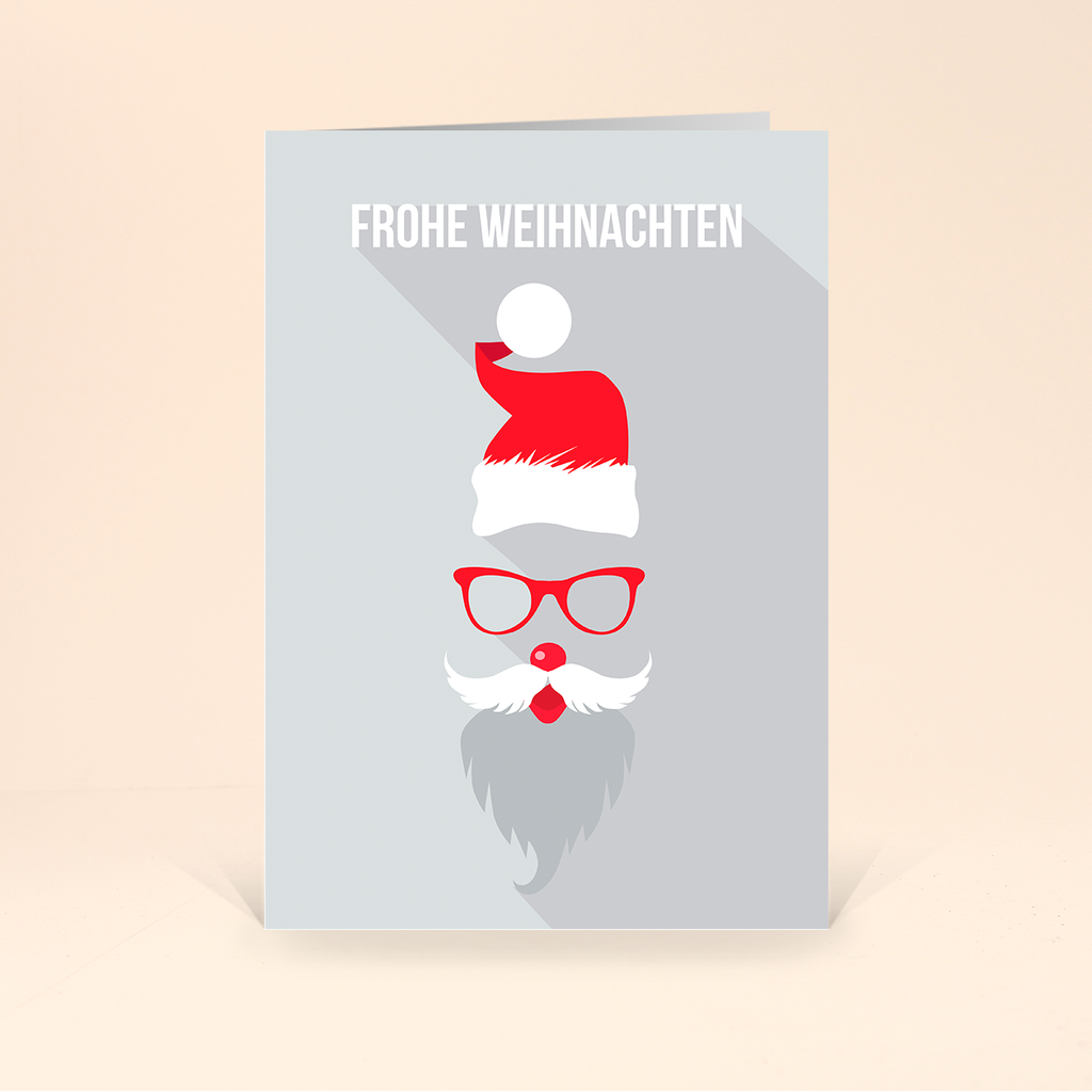 Karte: Weihnachtsgesichter - Santa Brille