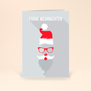 Karte: Weihnachtsgesichter - Santa Brille