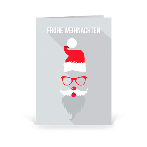 [WP2607] Karte: Weihnachtsgesichter - Santa Brille (Wir gestalten gratis für Dich)