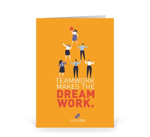 [WP12988] Karte: Teamwork makes the dream work - "Pyramide" (Blanko Karte ohne Eindruck)