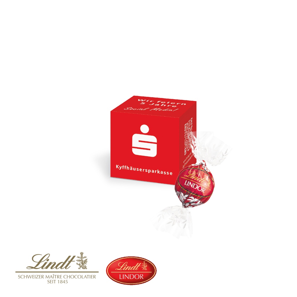 Werbewürfel mit Lindt Lindor Pralinés, 1er