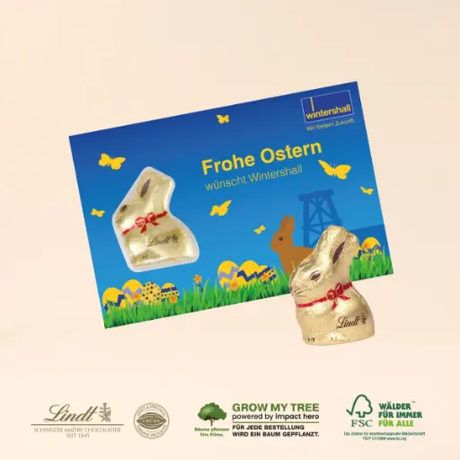 [94563] Promotion-Card Karte mit Goldhase von Lindt