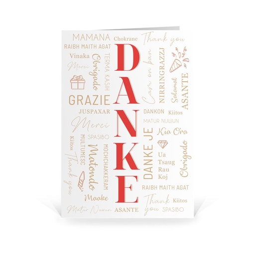 [WP5220] Karte: Danke International (Wir gestalten gratis für Dich)