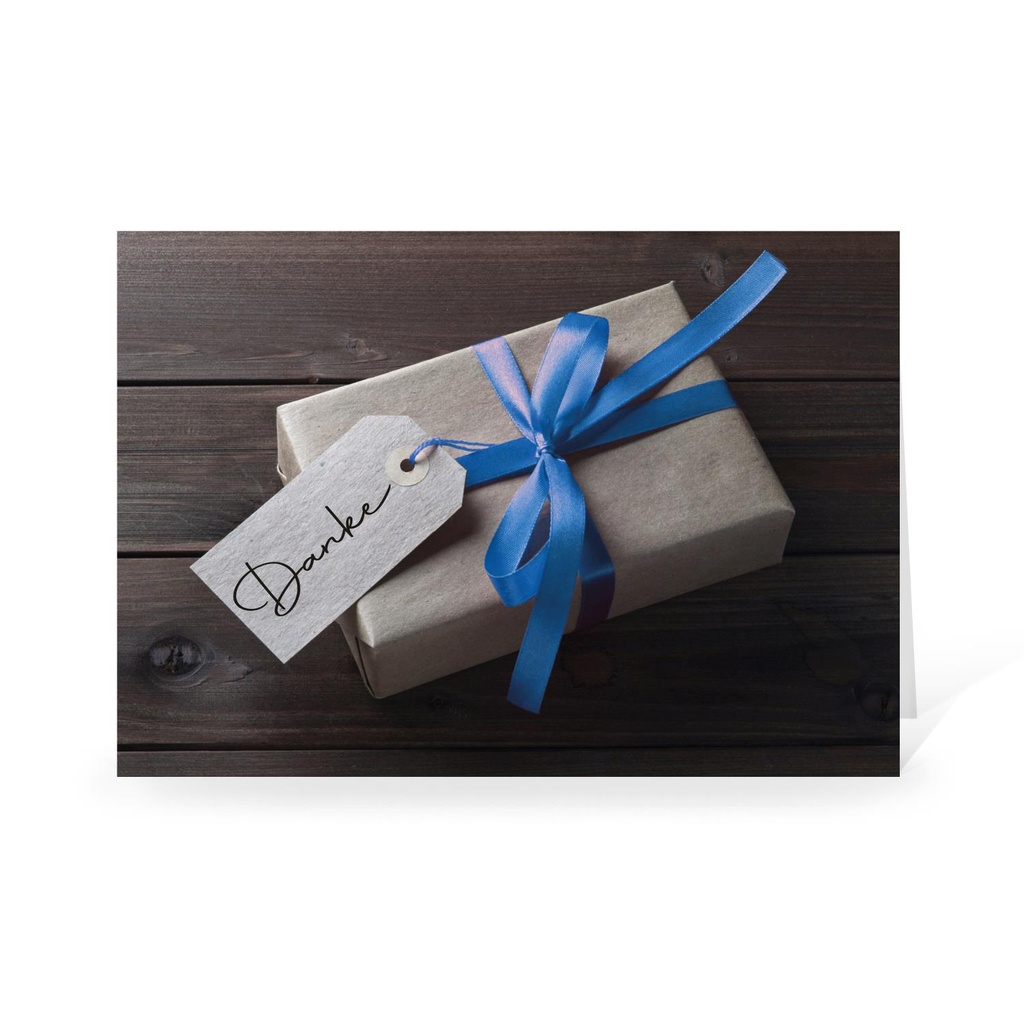 Karte: Danke Geschenk Blau